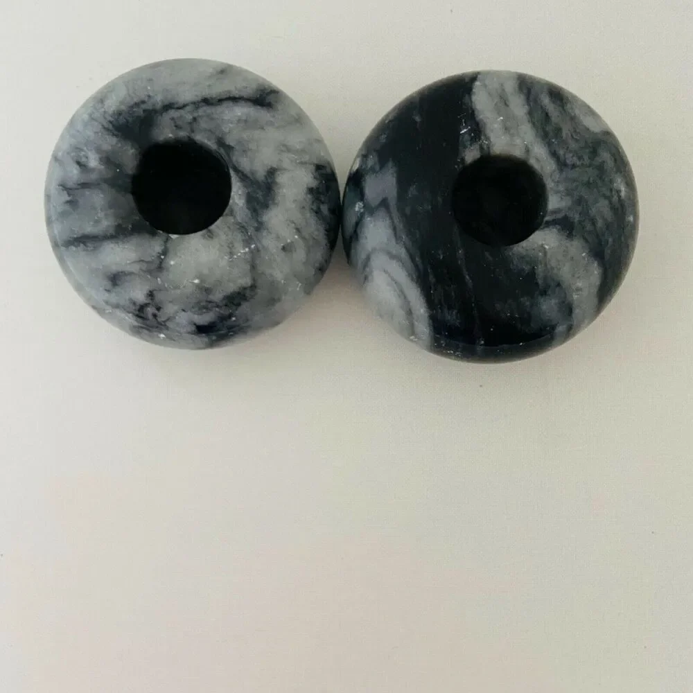 #3456 Marble Taper Candle Holders